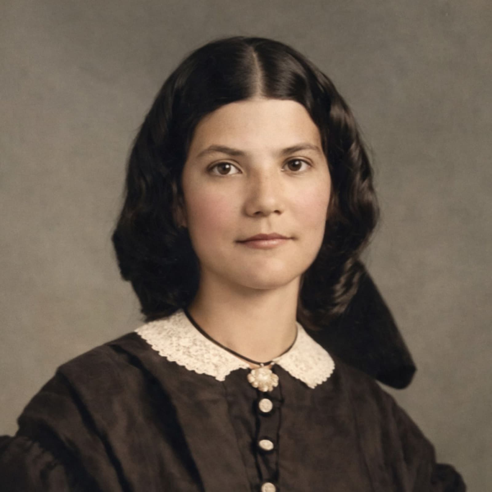 Severely damaged portrait — after restoration