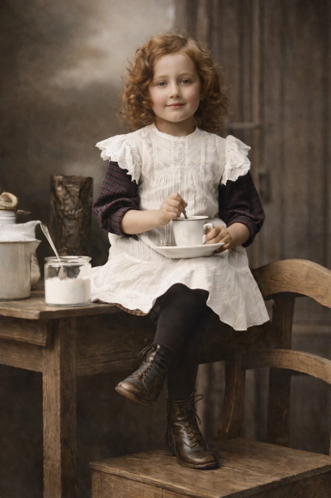 Childhood photo restored — after restoration