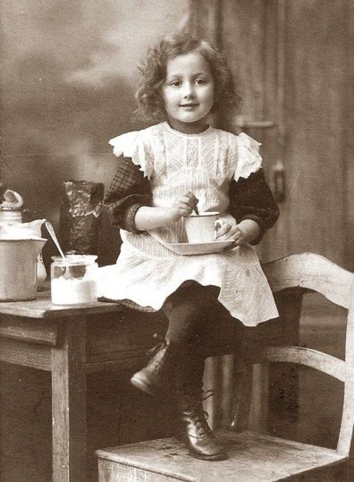 Childhood photo restored — before restoration