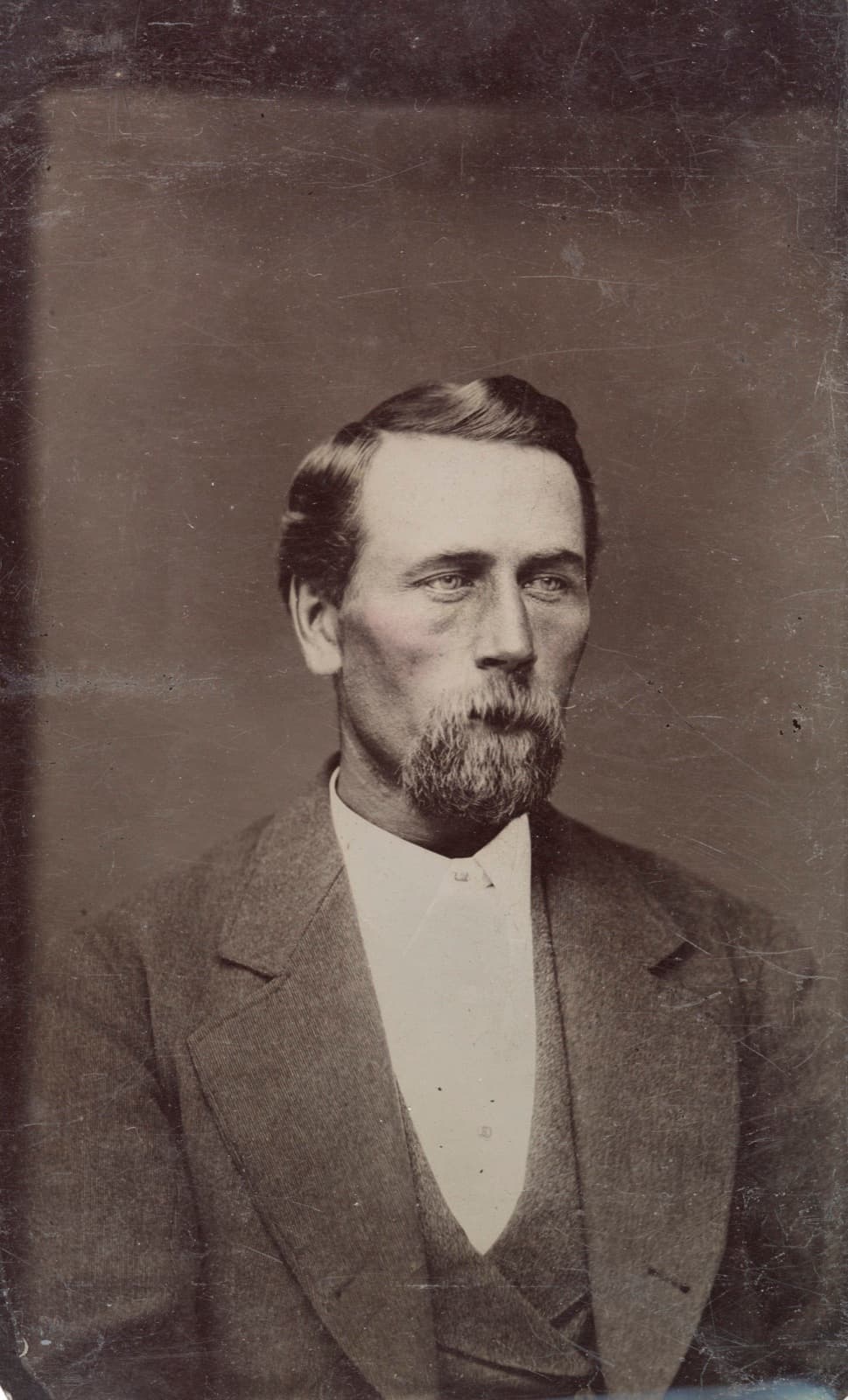 Family portrait enhanced — before restoration